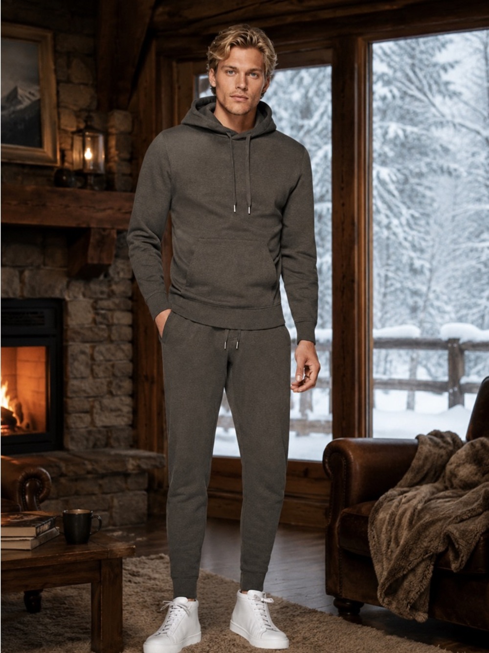SuitSupply  jogger sweatsuit Taupe Casual Set